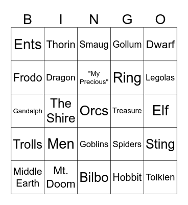 Happy Birthday Hobbits! -3rd version Bingo Card