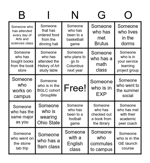 BGLC Bingo Card