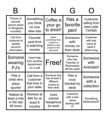 EYE SPY/SCAVENGER HUNT BINGO! Bingo Card