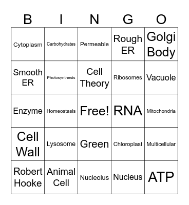 ADV Cells Bingo Card