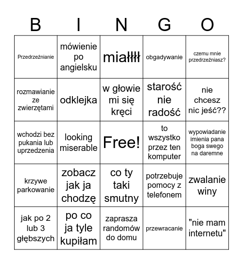 eeeeeeeeeee Bingo Card