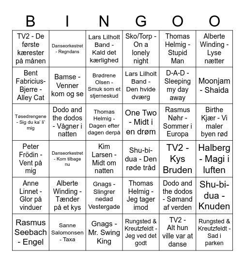Speed Bingo Card