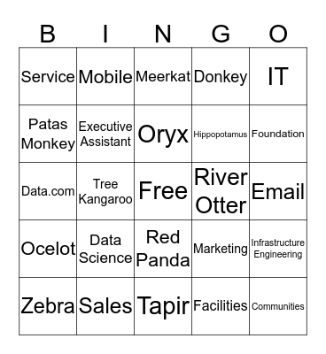 SALESFORCE CLOUD BINGO Card