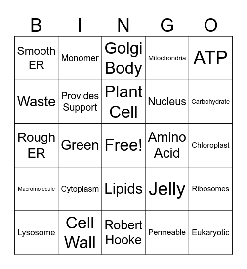 ADV Cells Bingo Card