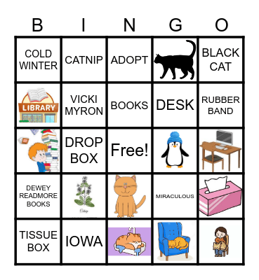 Dewey the Library Cat Bingo Card