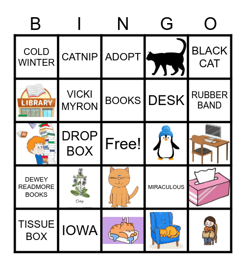 Dewey the Library Cat Bingo Card