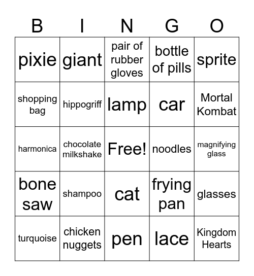 Infinite Craft Bingo Card