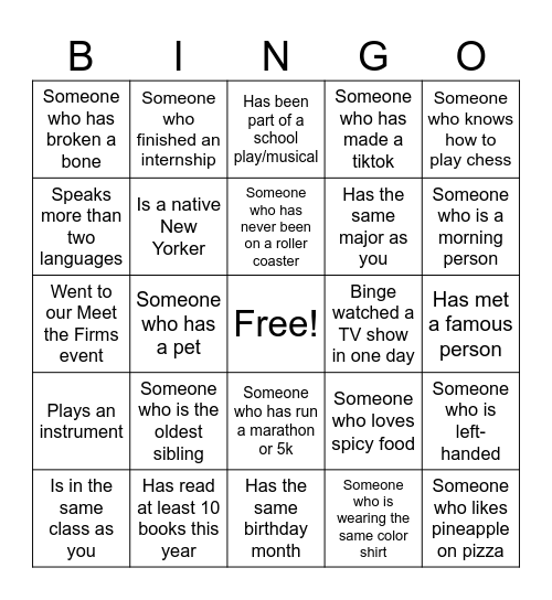 - Beta Alpha Psi - Bingo Card