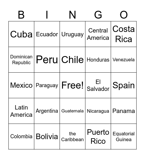 Hispanic Heritage Bingo 2024 Bingo Card