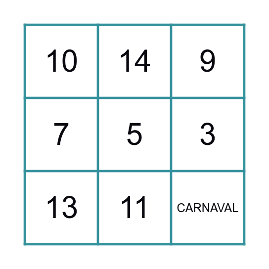 BINGO MUSICAL Bingo Card