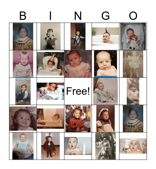 Baby Picture Bingo Card