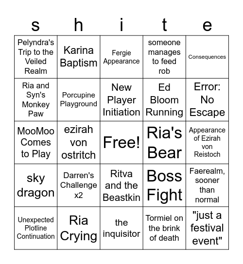 Alterra September Bingo Card