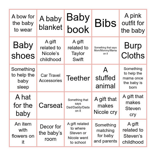 BABY BINGO Card