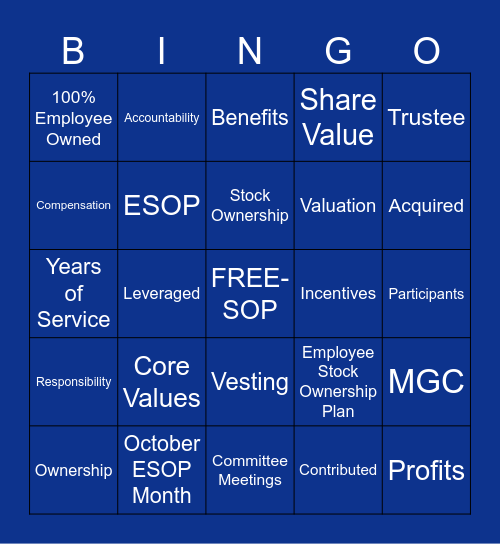 ESOP BINGO Card