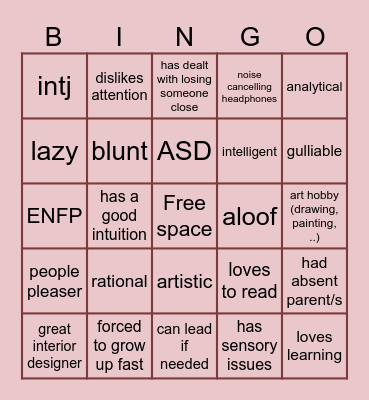 ja Kinnie Bingo Card