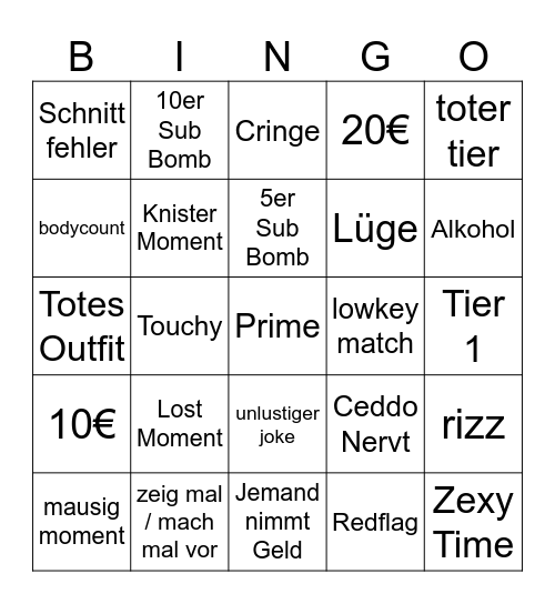 Date or Fake Filow Bingo Card