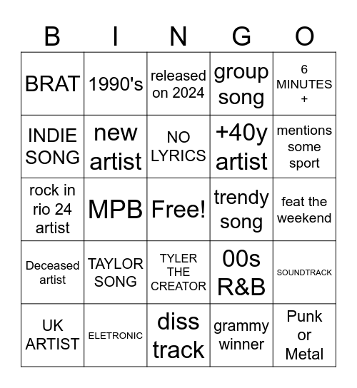 João meu amoor Bingo Card