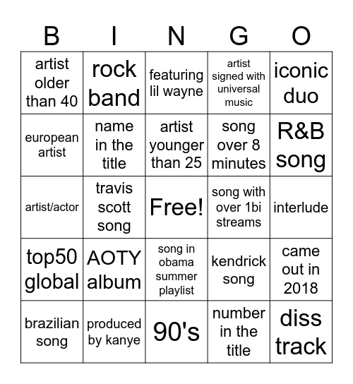 Bingo Rosalie Bingo Card