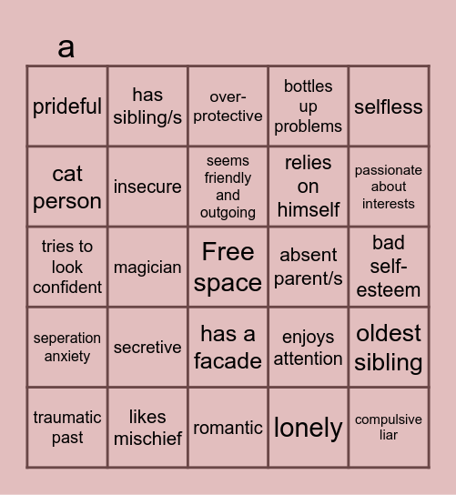 aaa Bingo Card