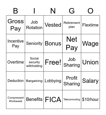 Demonstrating Knowledge of Income Earning and Reporting Bingo Card
