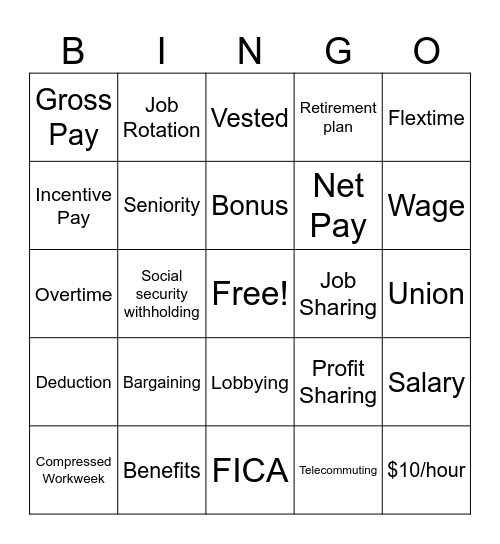 Demonstrating Knowledge of Income Earning and Reporting Bingo Card