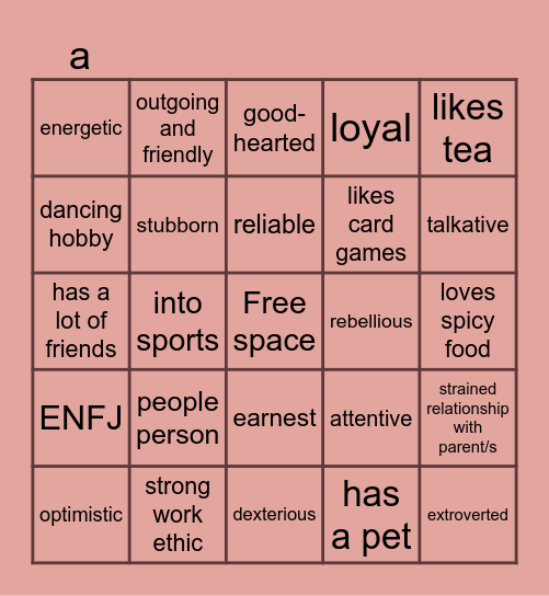 aaa Bingo Card