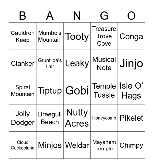 Totel Round 1 (Guh-Huh! Edition) Bingo Card