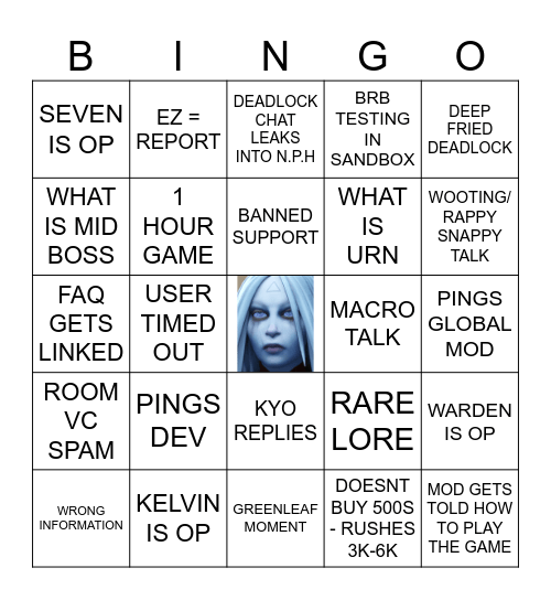 NEW PLAYER HELP CHAT Bingo Card