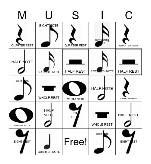 MUSIC CONNECTION BINGO~! Bingo Card