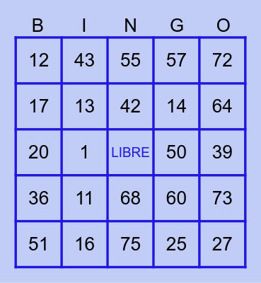 Bingo "AR²" Bingo Card