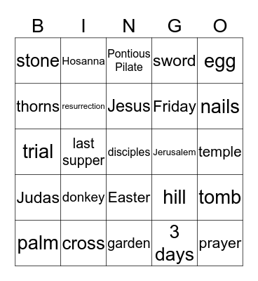 Easter Bingo Card