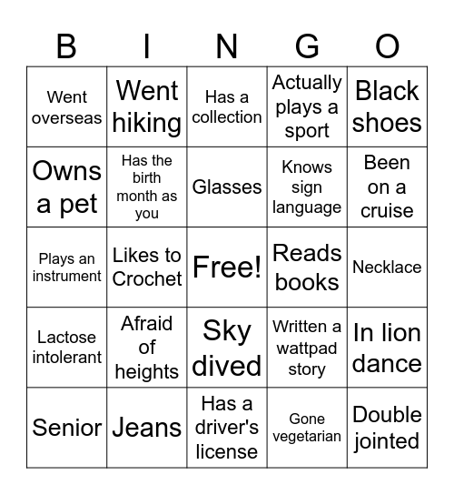 BINGO Card