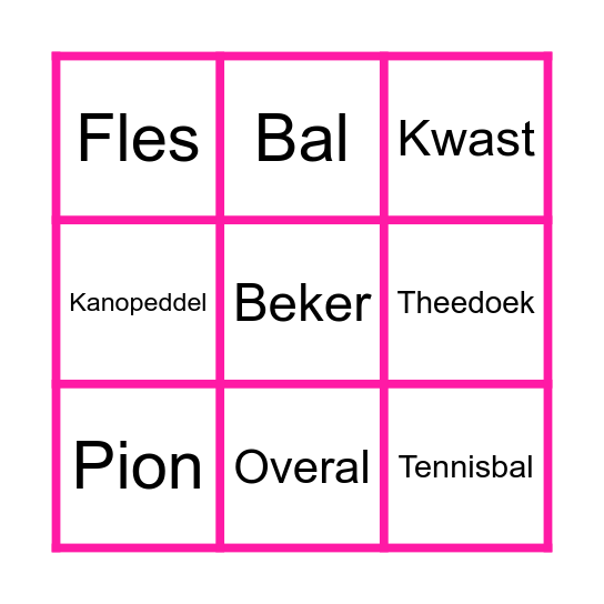 Zoek de spullen Bingo Card
