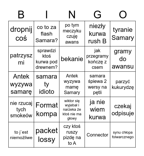 csowe bingo Card