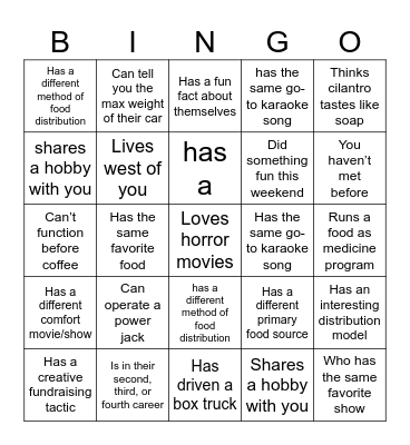 Find a Member Who... Bingo Card