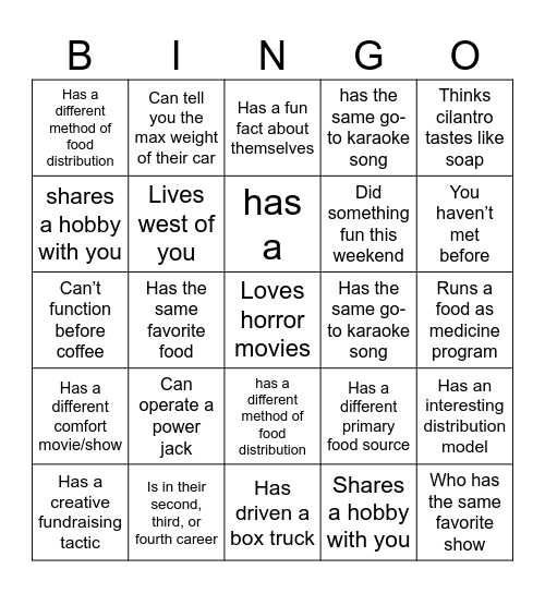 Find a Member Who... Bingo Card