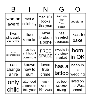 Icebreaker BINGO Card