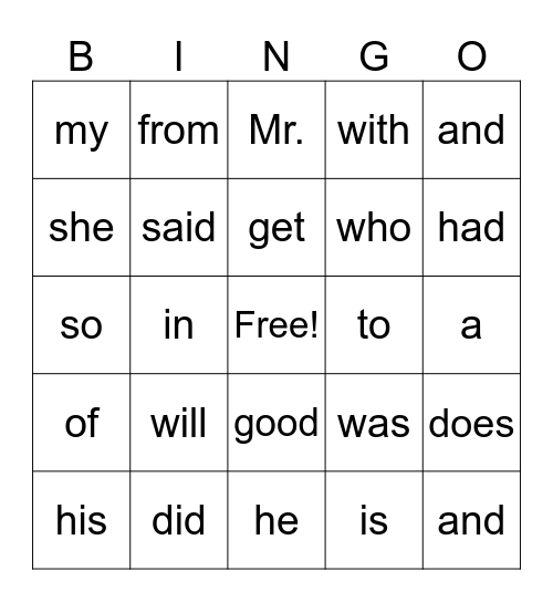 18 Bingo Card