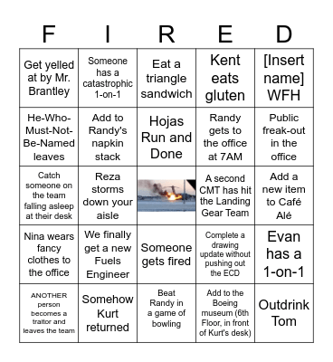 C-17 Mech Sys "Fired" Bingo Card