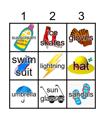 Weather & Seasons Bingo Card