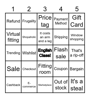 WARM-UP Bingo Card