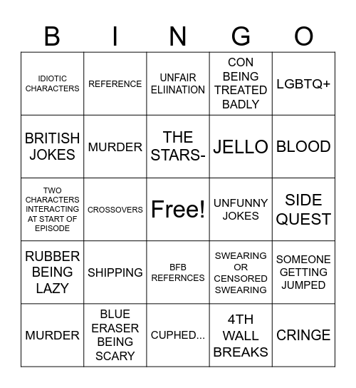 BFIP Bingo Card