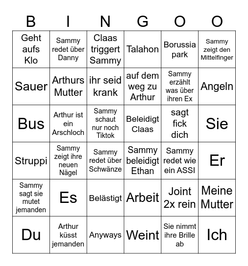 Test Bingo Card