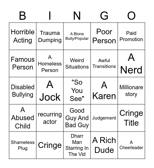 Dhar Mann Bingo!! Bingo Card