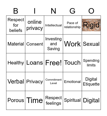 Healthy Boundaries Bingo Card