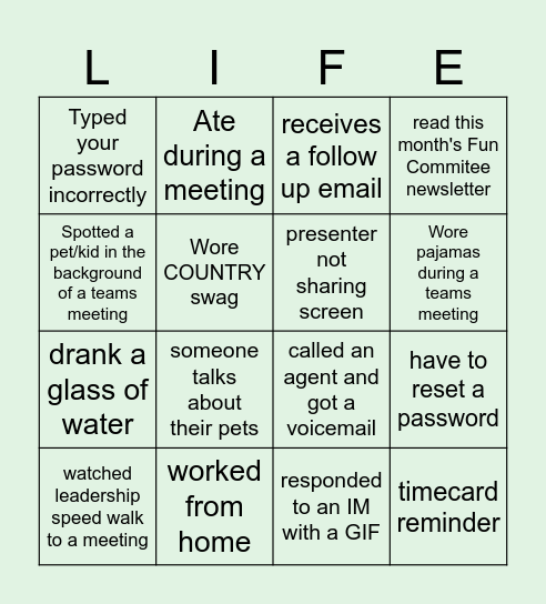 BINGO Card