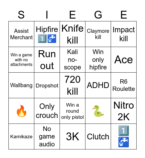 R6 Bingo Card