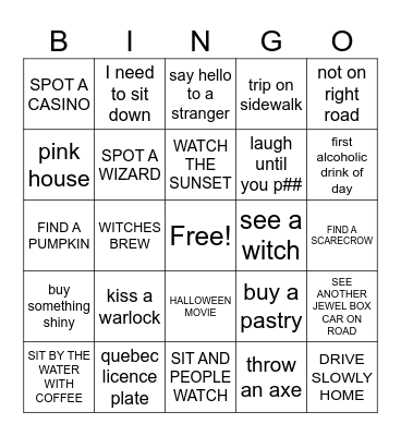 ROAD TRIP BINGO Card