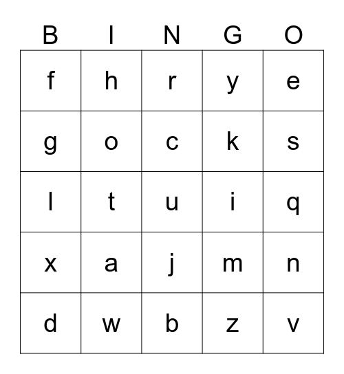 MVALP ABC Bingo Card