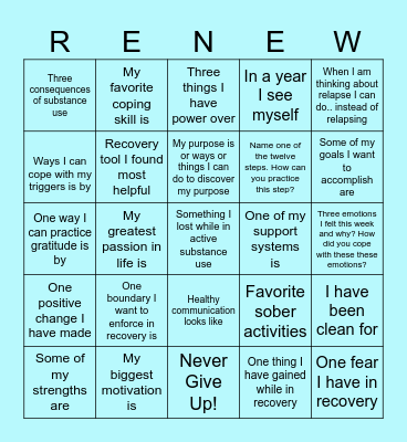 One Day at a Time Bingo Card